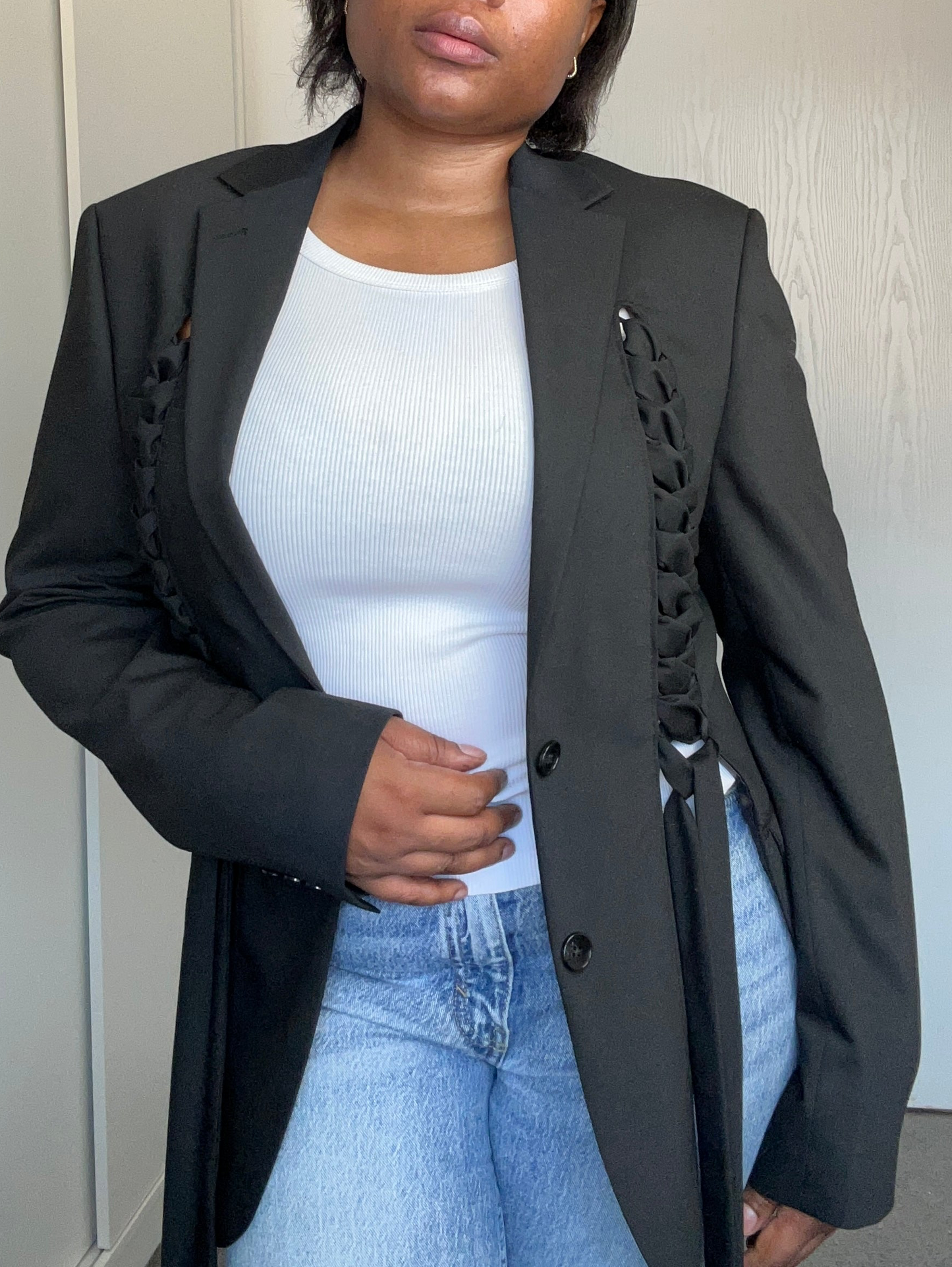 The Double-Strap Signature Upcycled Blazer