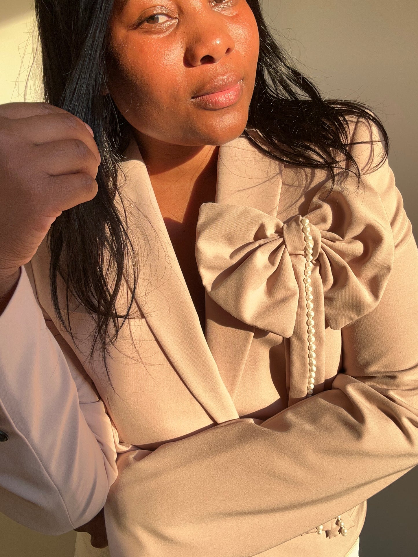 The Upcycled Bows & Pearls blazer