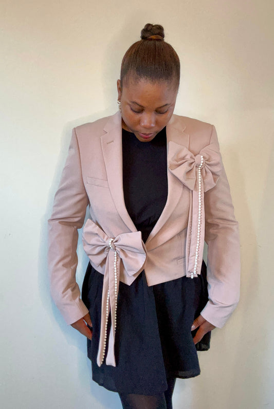 The Upcycled Bows & Pearls blazer