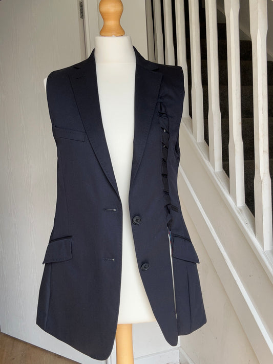 Upcycled long waistcoat and skorts set