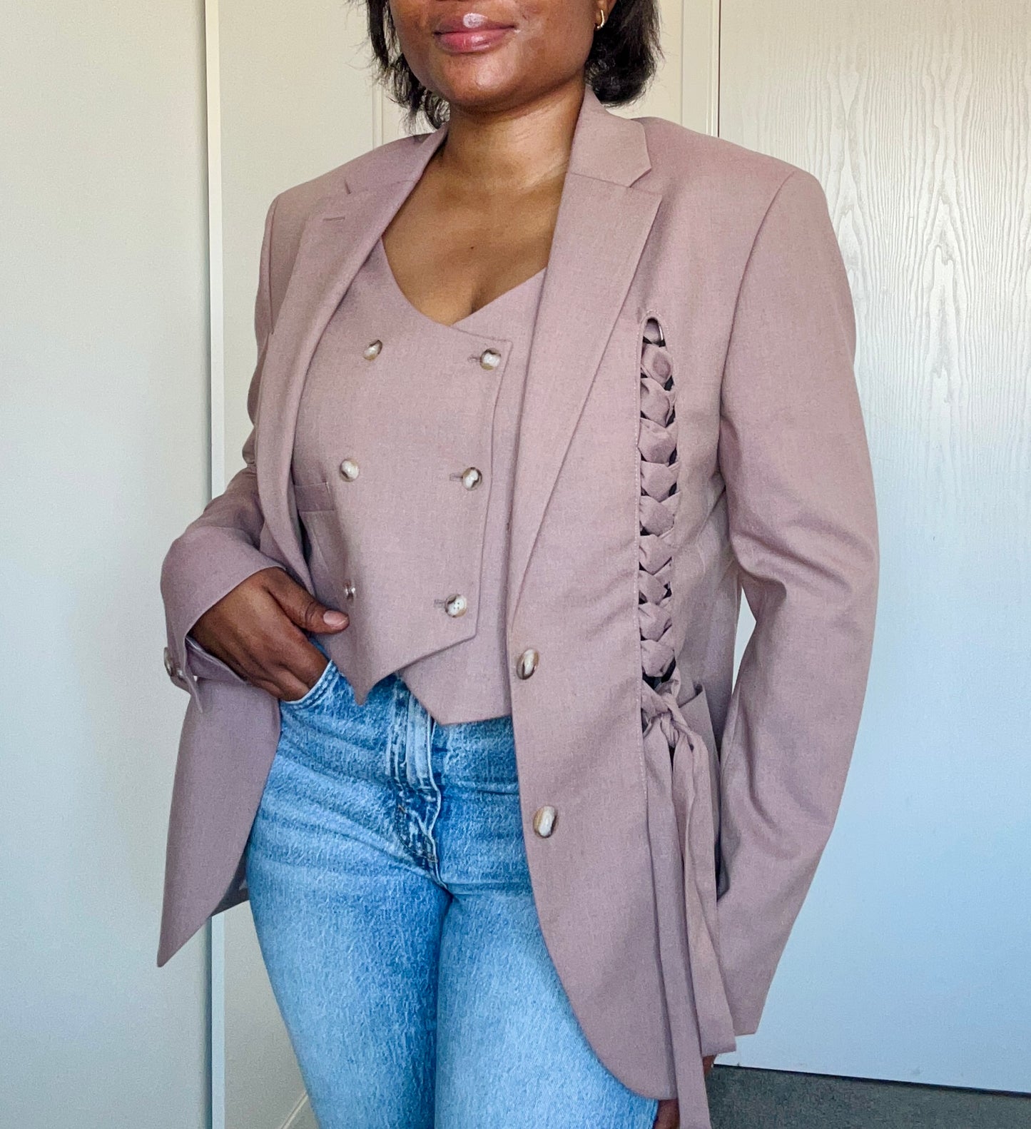 The Single-Strap Signature Upcycled Blazer