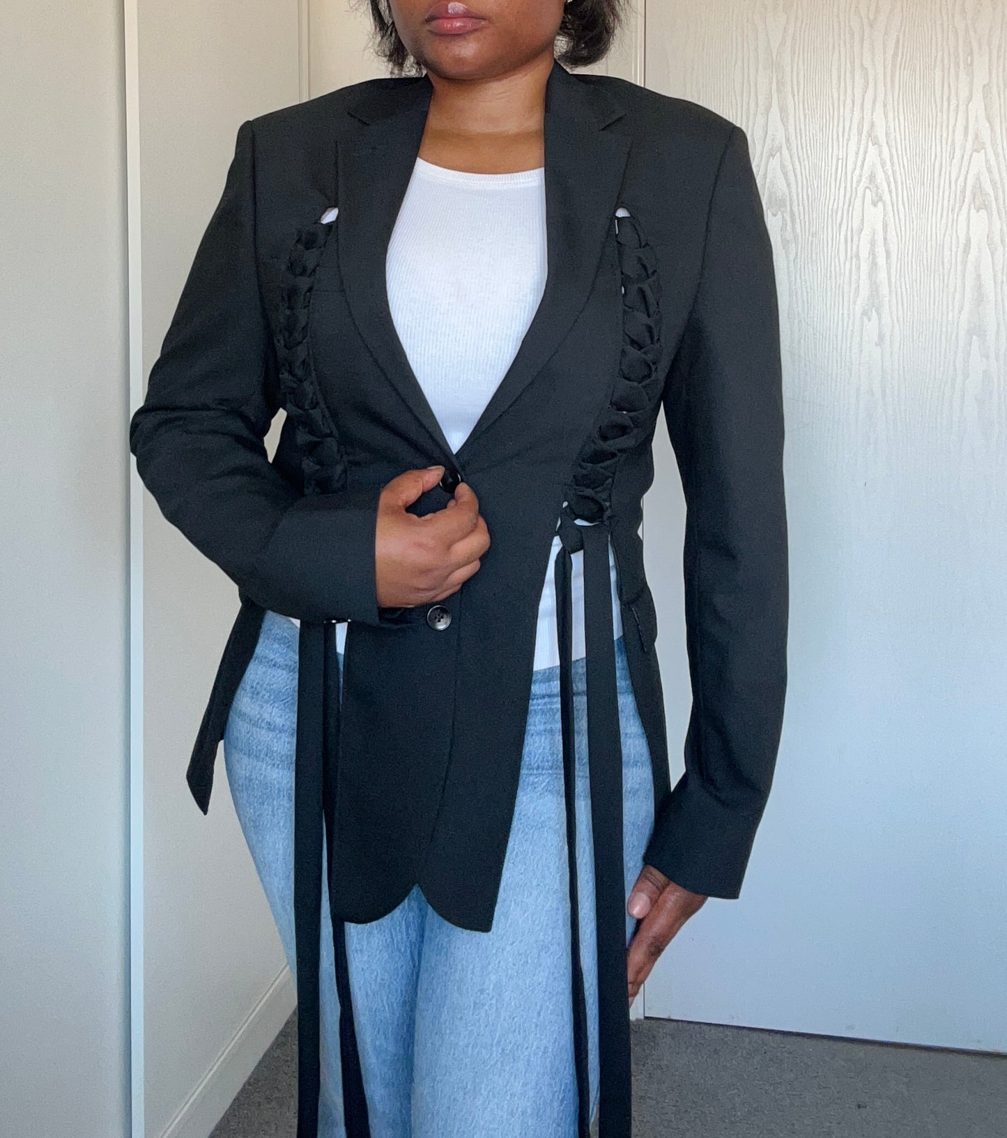 The Double-Strap Signature Upcycled Blazer