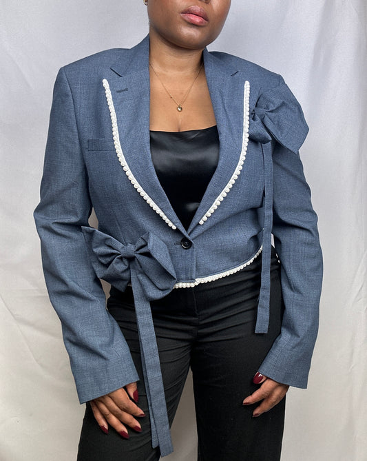 The Upcycled Bows & Pearls blazer