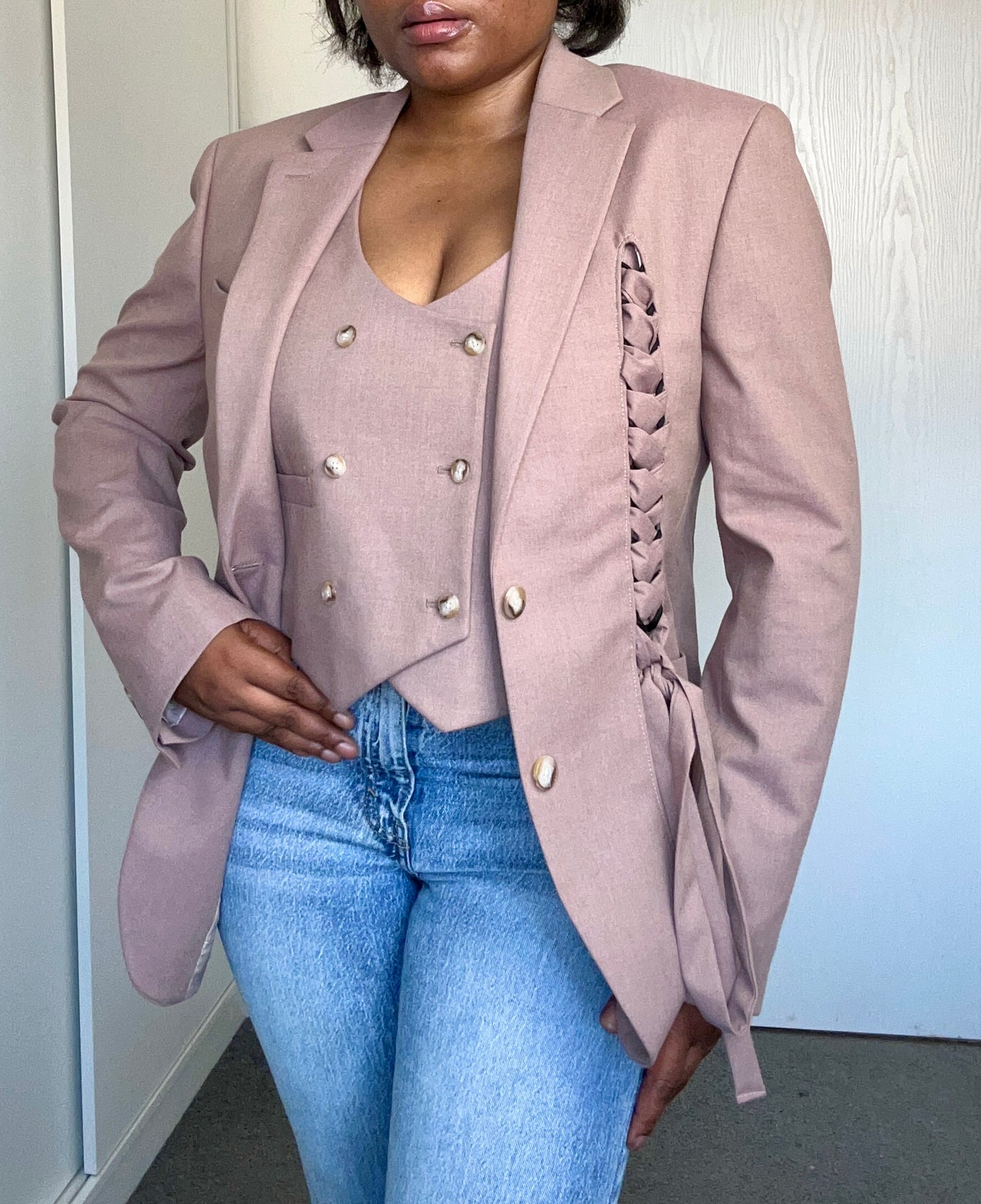The Single-Strap Signature Upcycled Blazer