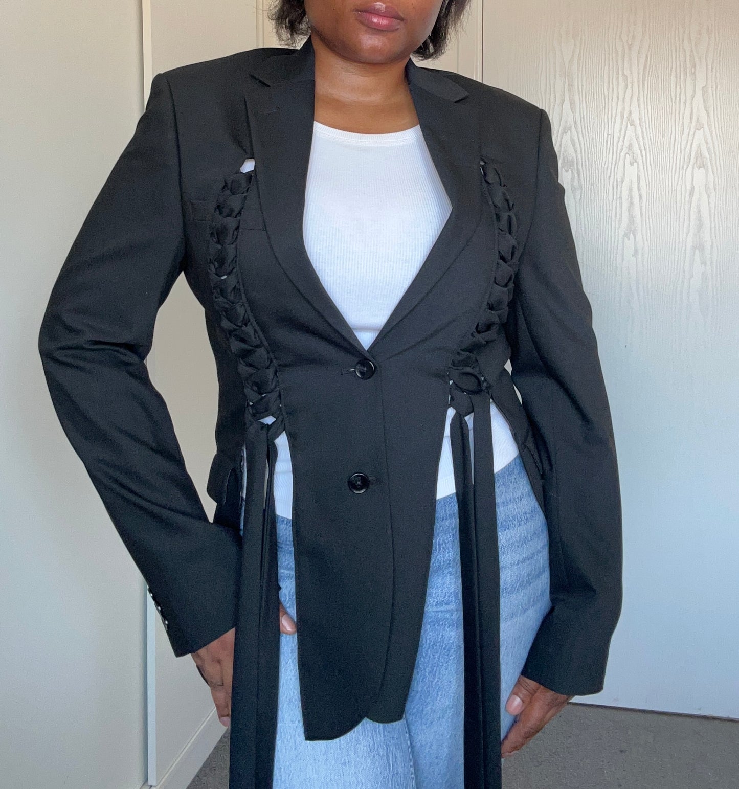 The Double-Strap Signature Upcycled Blazer